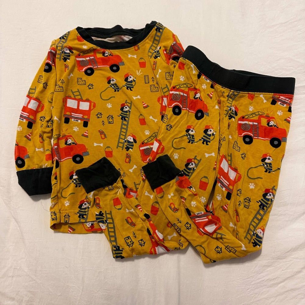 Little Sleepies — 2 piece pjs — fire trucks — 12-18 months